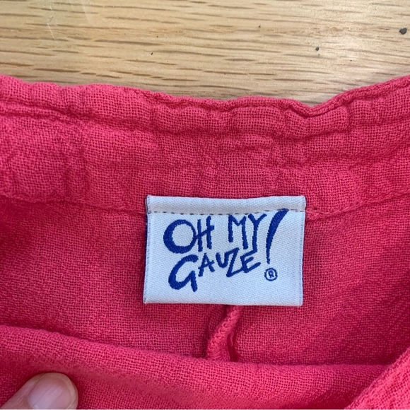 Oh My Gauze! Sporty Cotton Cold Shoulder Top Hot Pink Size Small - Picture 5 of 9